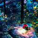 Two people sit in an immersive art installation by Julius Horsthuis on March 5, 2021 in New York City.
